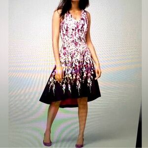 White House Black Market Strapless Floral Dress - Pink and Black